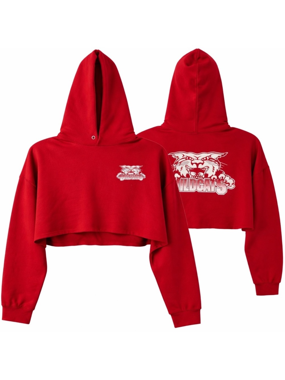 High School Musical Wildcats Red Cropped Hoodie Sweatshirt Women’s Large